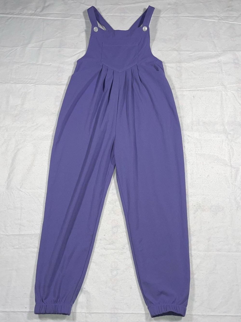 Halara XS Pockets Waffle Casual Overalls Mellow Purple Button Strap Boho